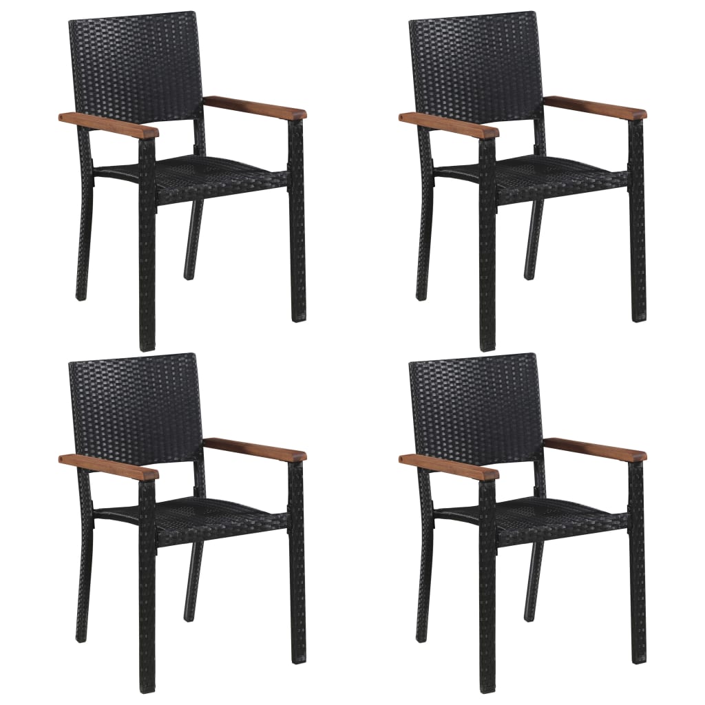 vidaXL 5-piece Garden Dining Set black