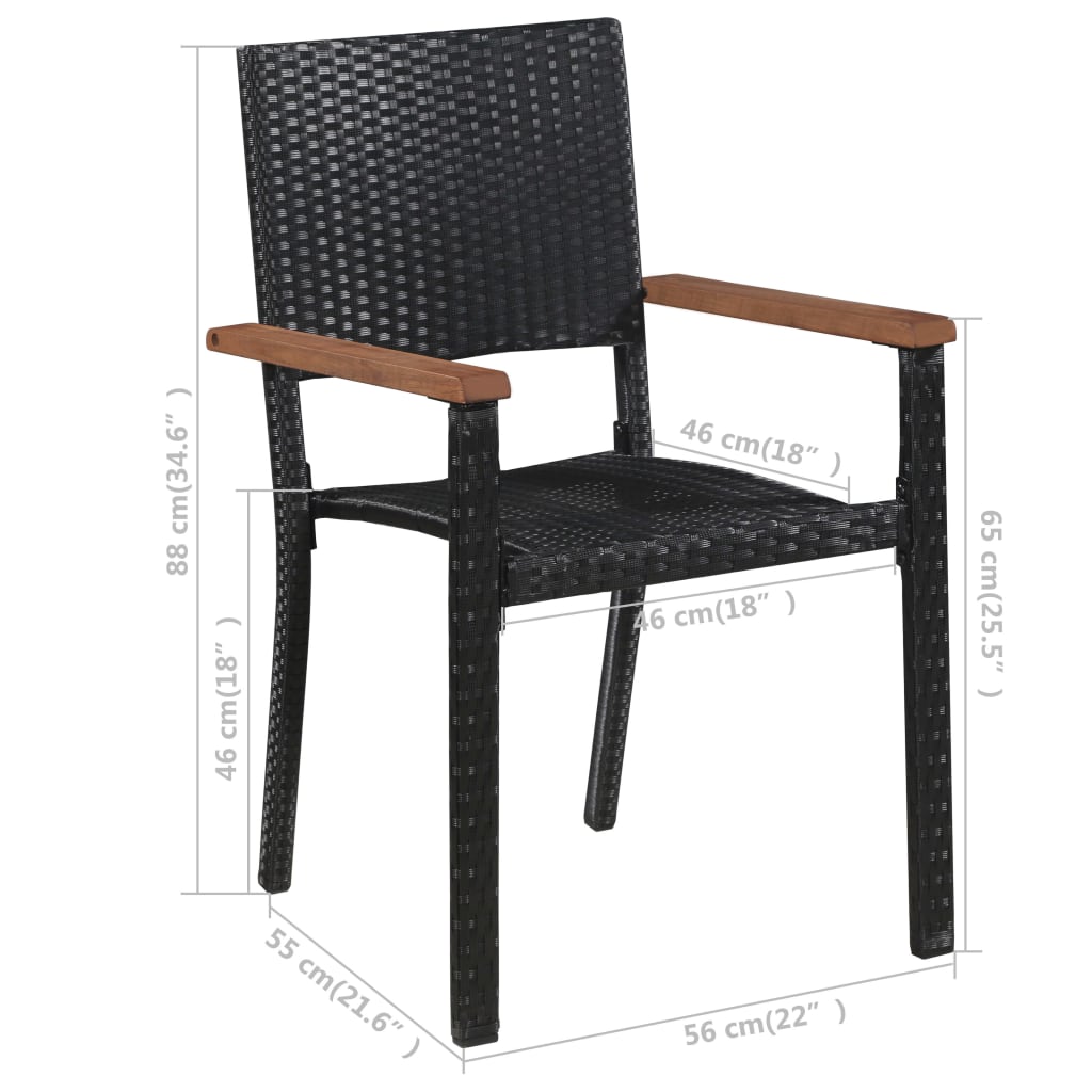 vidaXL 5-piece Garden Dining Set black