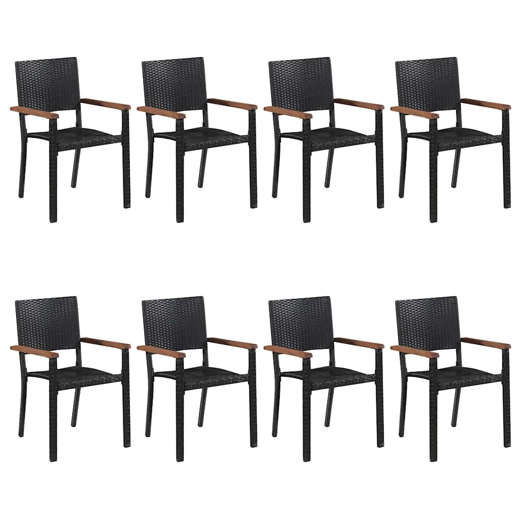 vidaXL 9-piece Garden Dining Set black