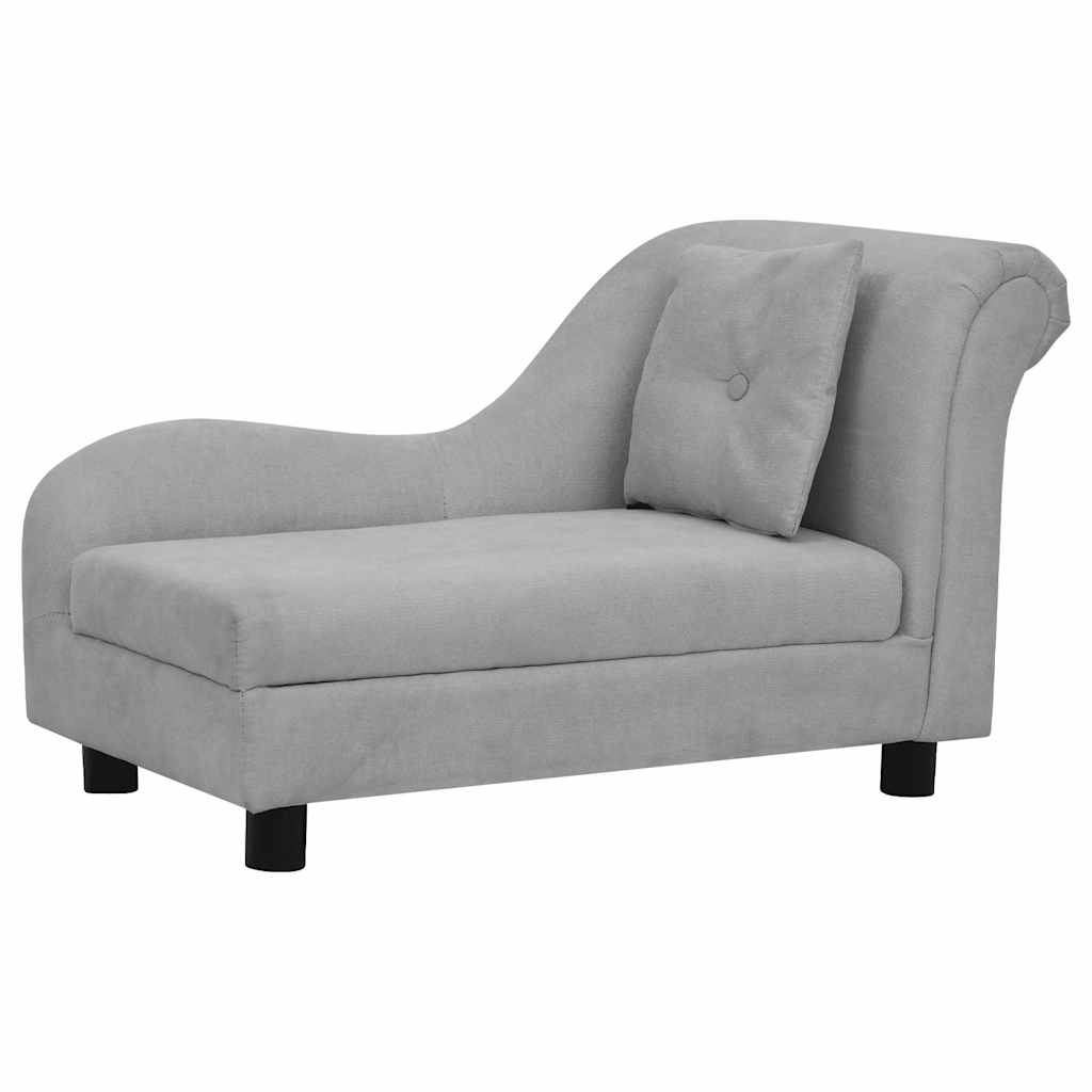 vidaXL Dog sofa with cushion 83x44x44 cm plush grey