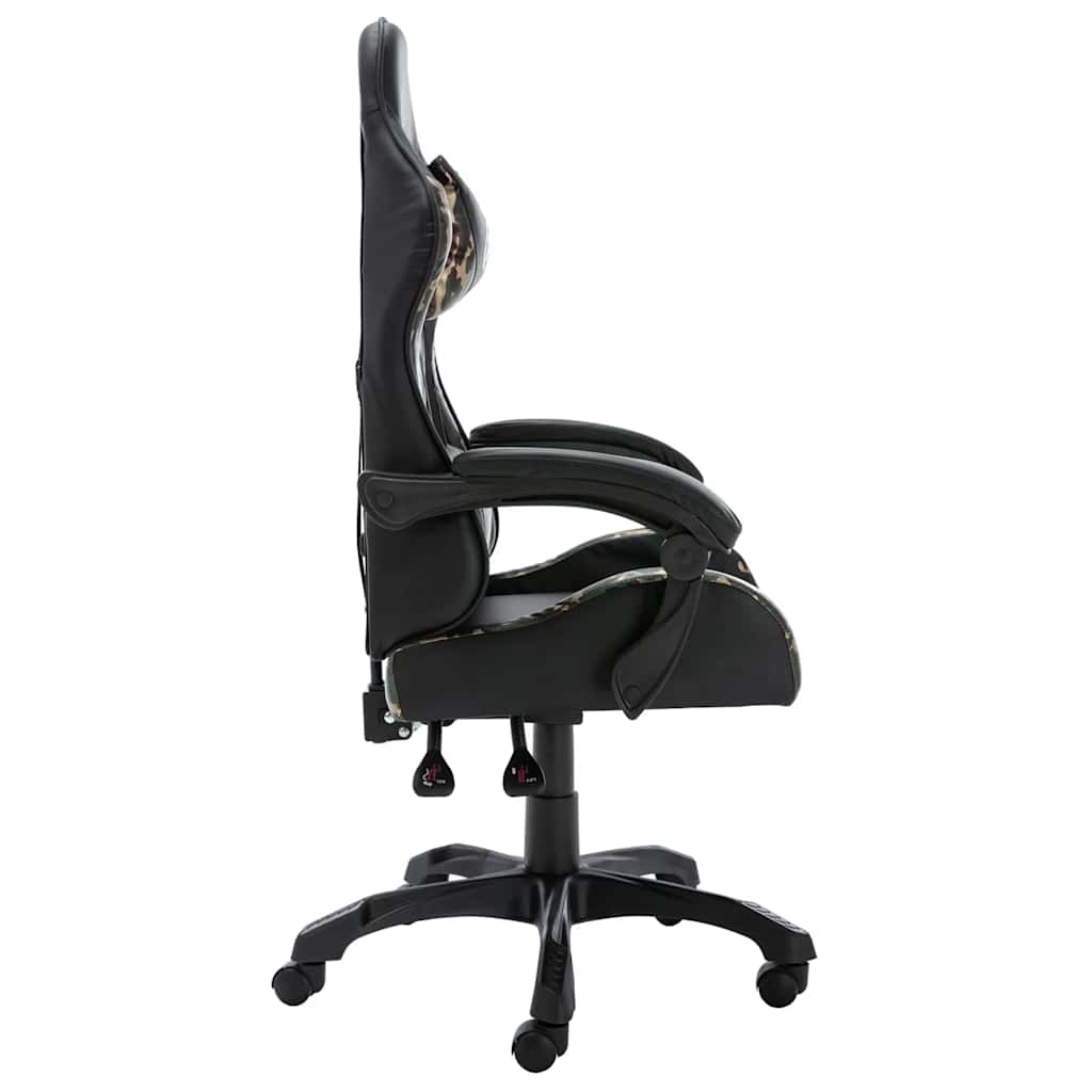 vidaXL Racestoel kunstleer zwart en camouflage