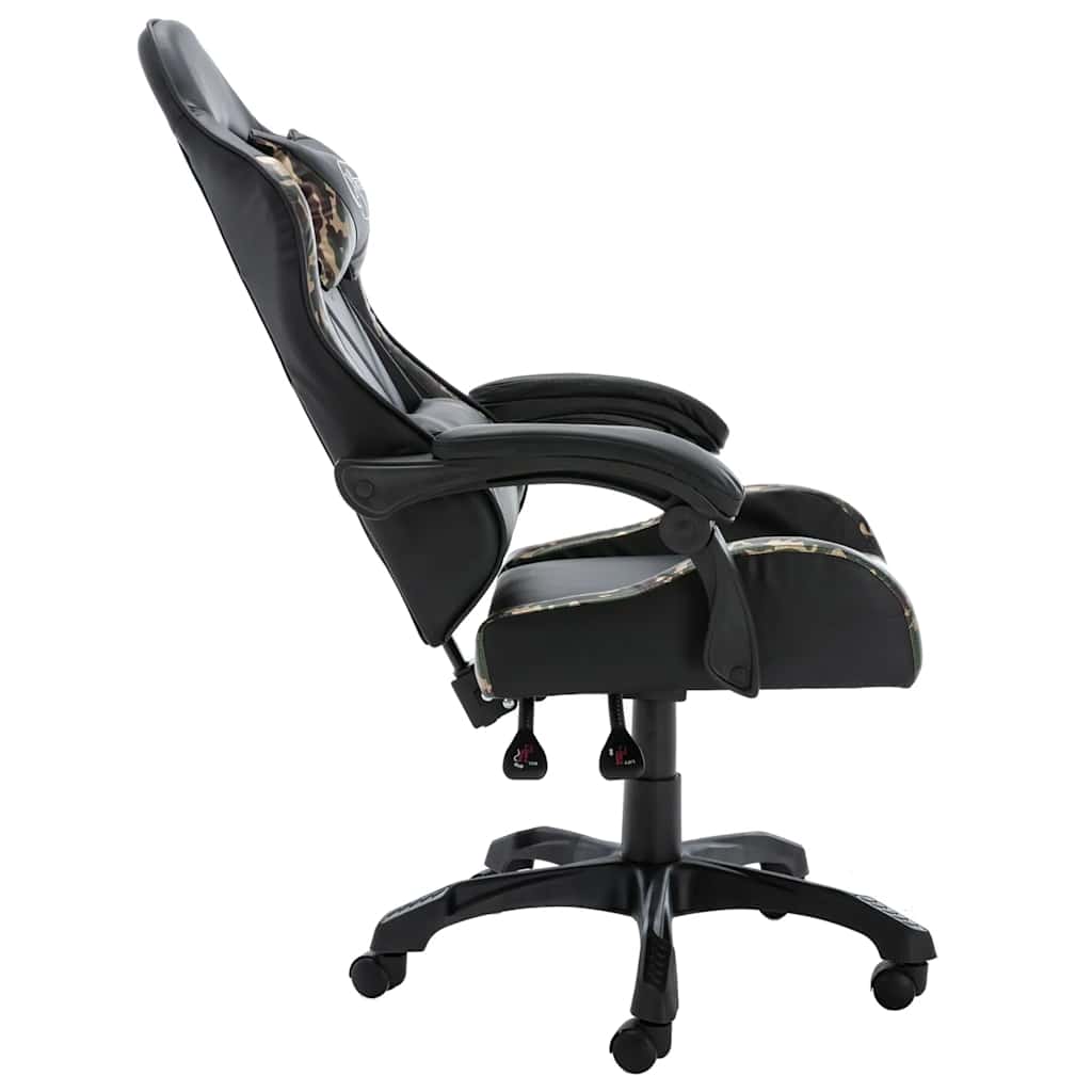 vidaXL Racestoel kunstleer zwart en camouflage