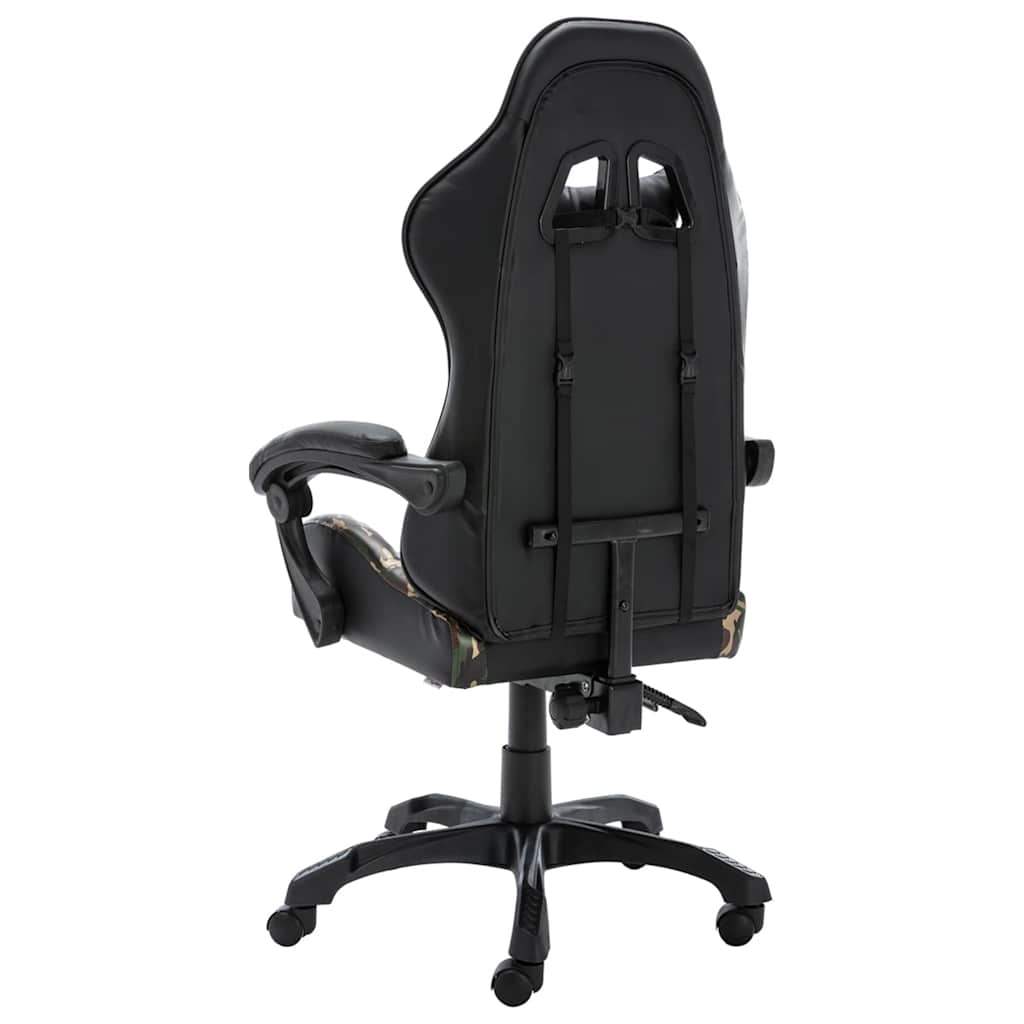 vidaXL Racestoel kunstleer zwart en camouflage