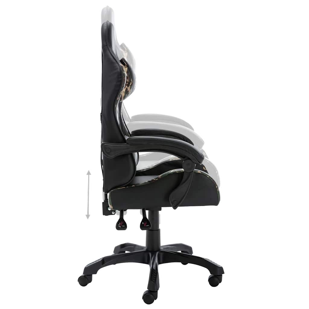 vidaXL Racestoel kunstleer zwart en camouflage