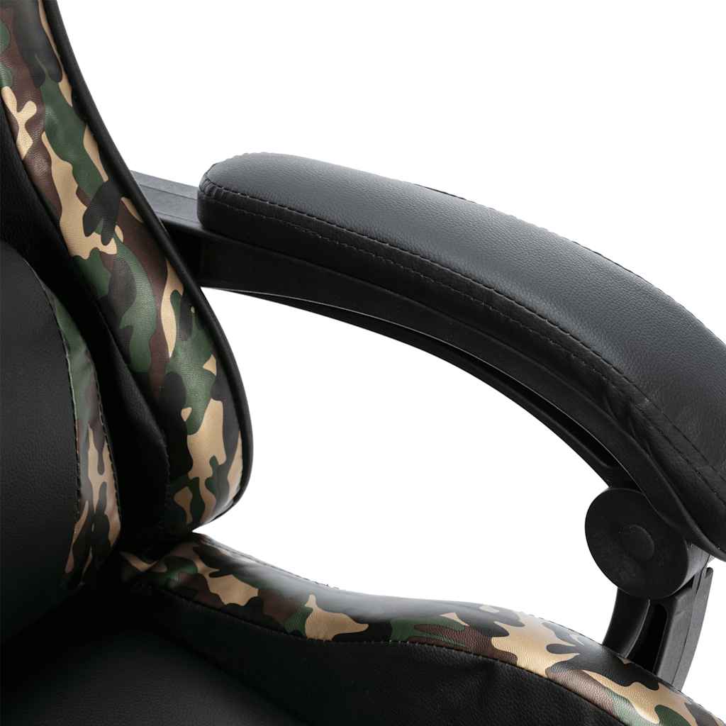vidaXL Racestoel kunstleer zwart en camouflage