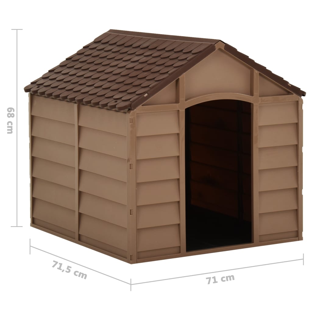 vidaXL Hondenhok 71x71,5x68 cm PP bruin
