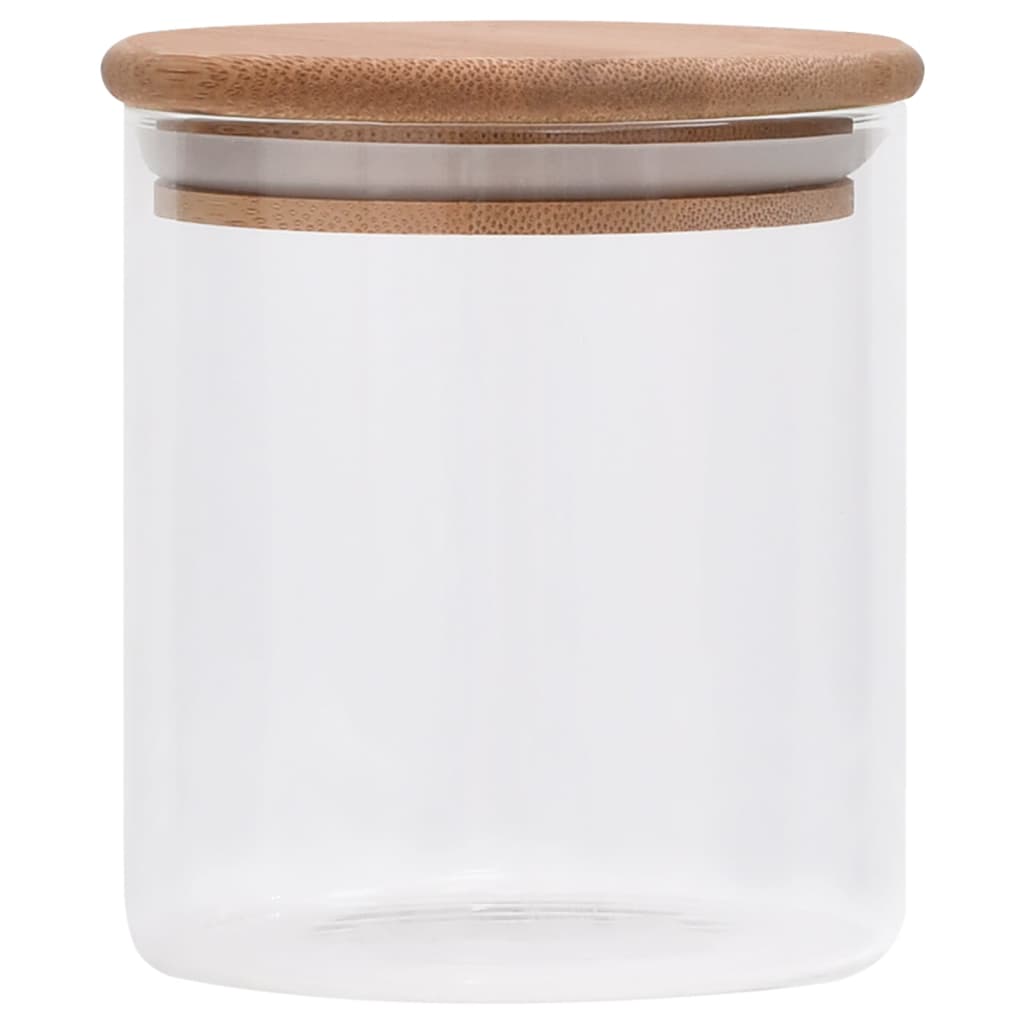 vidaXL Storage Jars with Bamboo Lid 6 pcs 600 ml Glass
