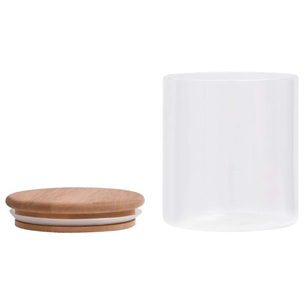 vidaXL Storage Jars with Bamboo Lid 6 pcs 600 ml Glass