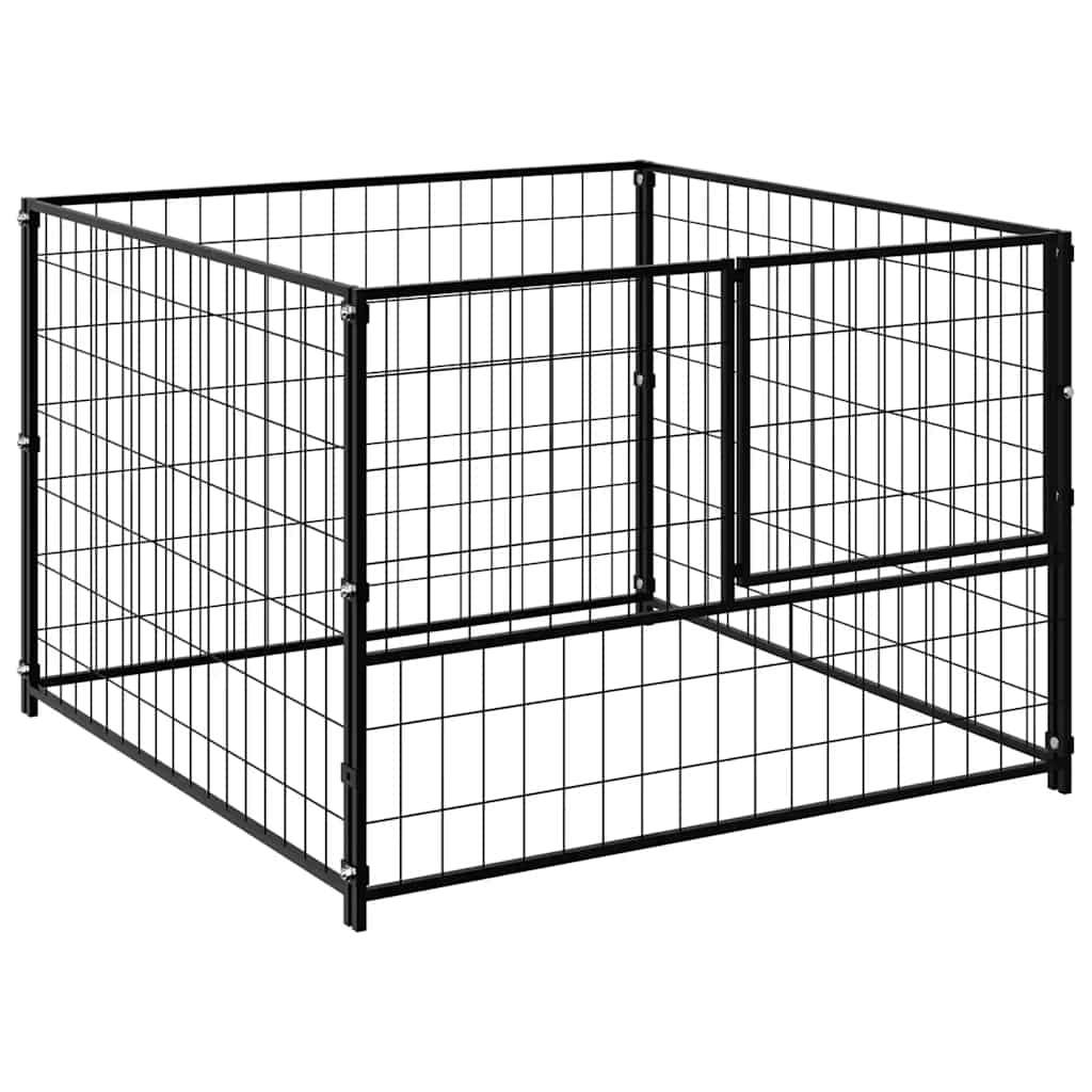 vidaXL Dog Kennel 100x100x70 cm Steel Black