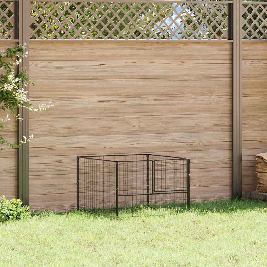 vidaXL Dog Kennel 100x100x70 cm Steel Black