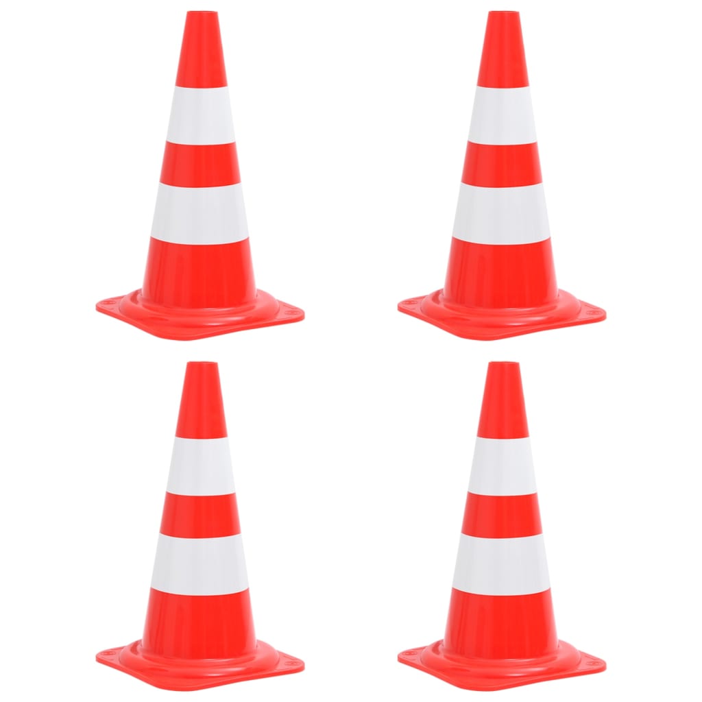 vidaXL Traffic Cone Reflective 50 cm Red and White 10 pcs