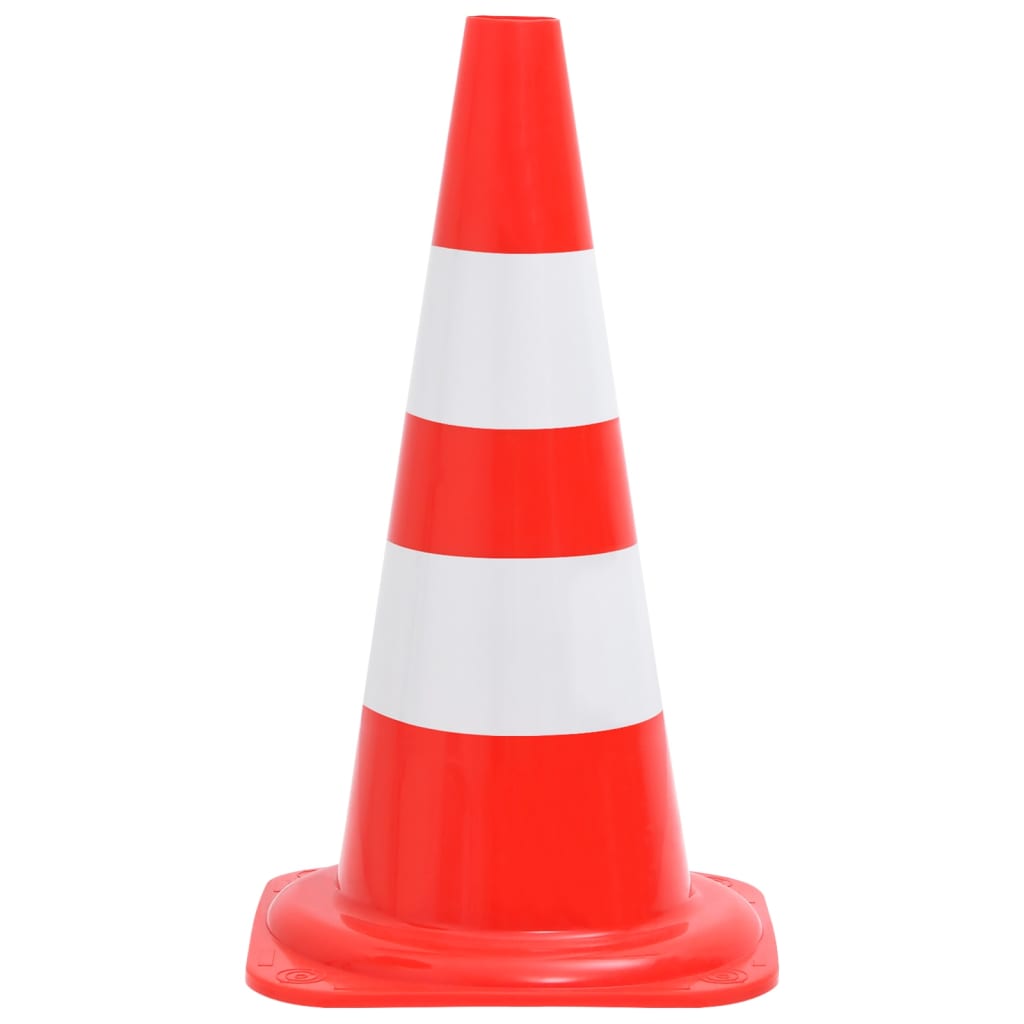 vidaXL Traffic Cone Reflective 50 cm Red and White 10 pcs