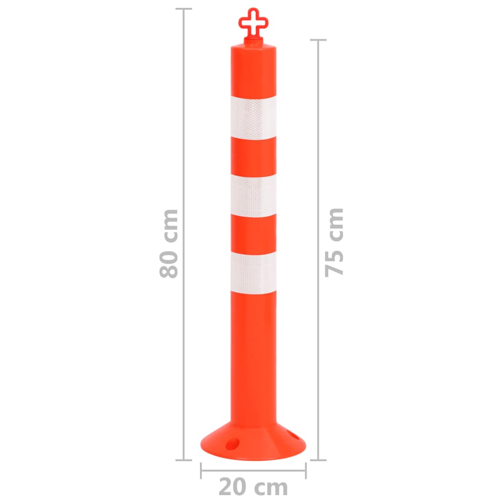 vidaXL Traffic Posts with Chain 10 pcs 75 cm PE