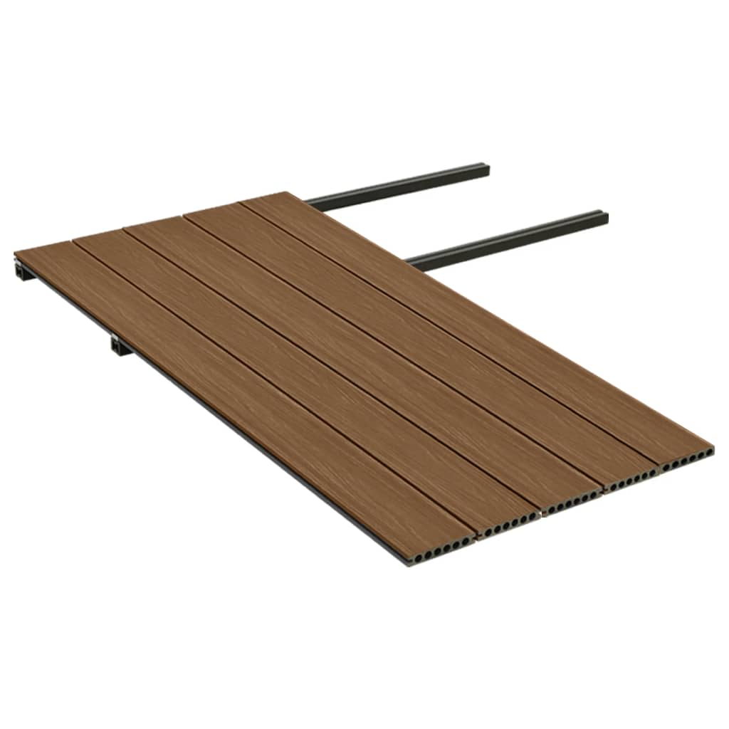 vidaXL Decking boards with accessories 10 m² 2.2 m HKC brown and grey
