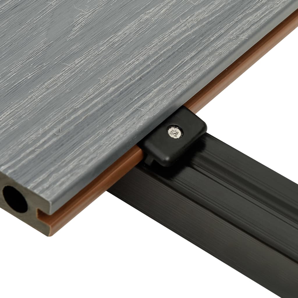 vidaXL Decking boards with accessories 10 m² 2.2 m HKC brown and grey