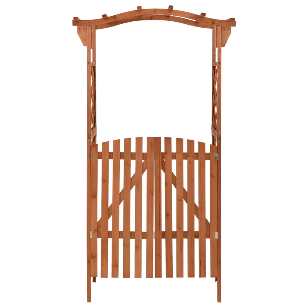 vidaXL Pergola met poort 116x40x204 cm massief vurenhout