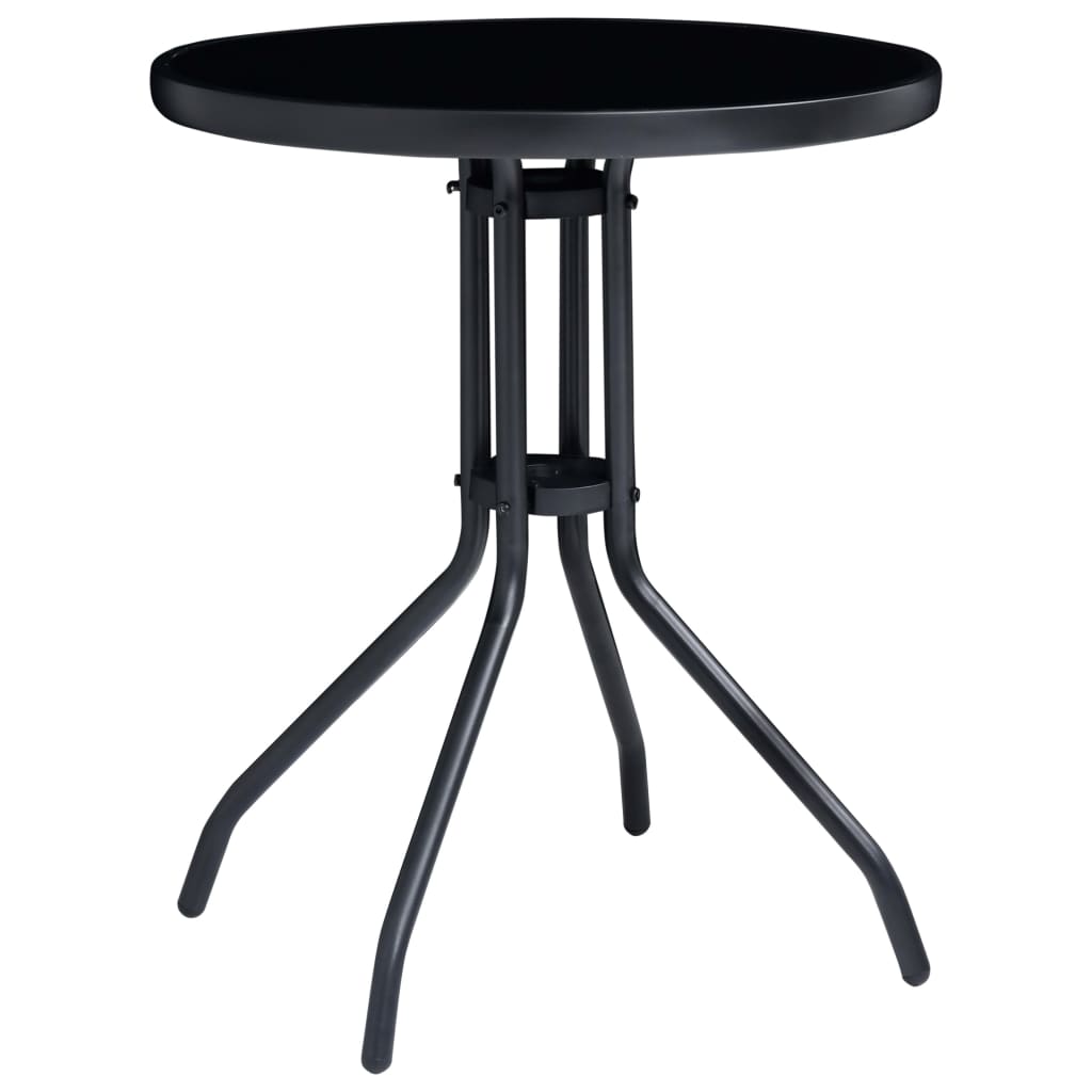 vidaXL 3-piece Bistro Set Aluminium and Textilene Black