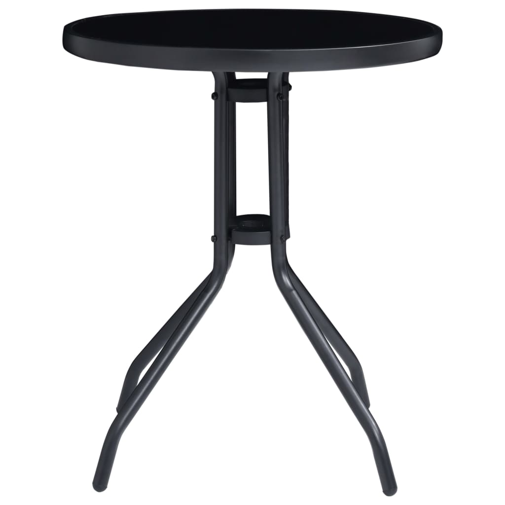 vidaXL 3-piece Bistro Set Aluminium and Textilene Black