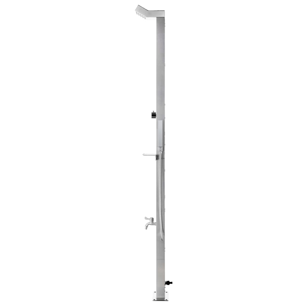 vidaXL Outdoor Shower with Brown Base 225 cm Stainless Steel