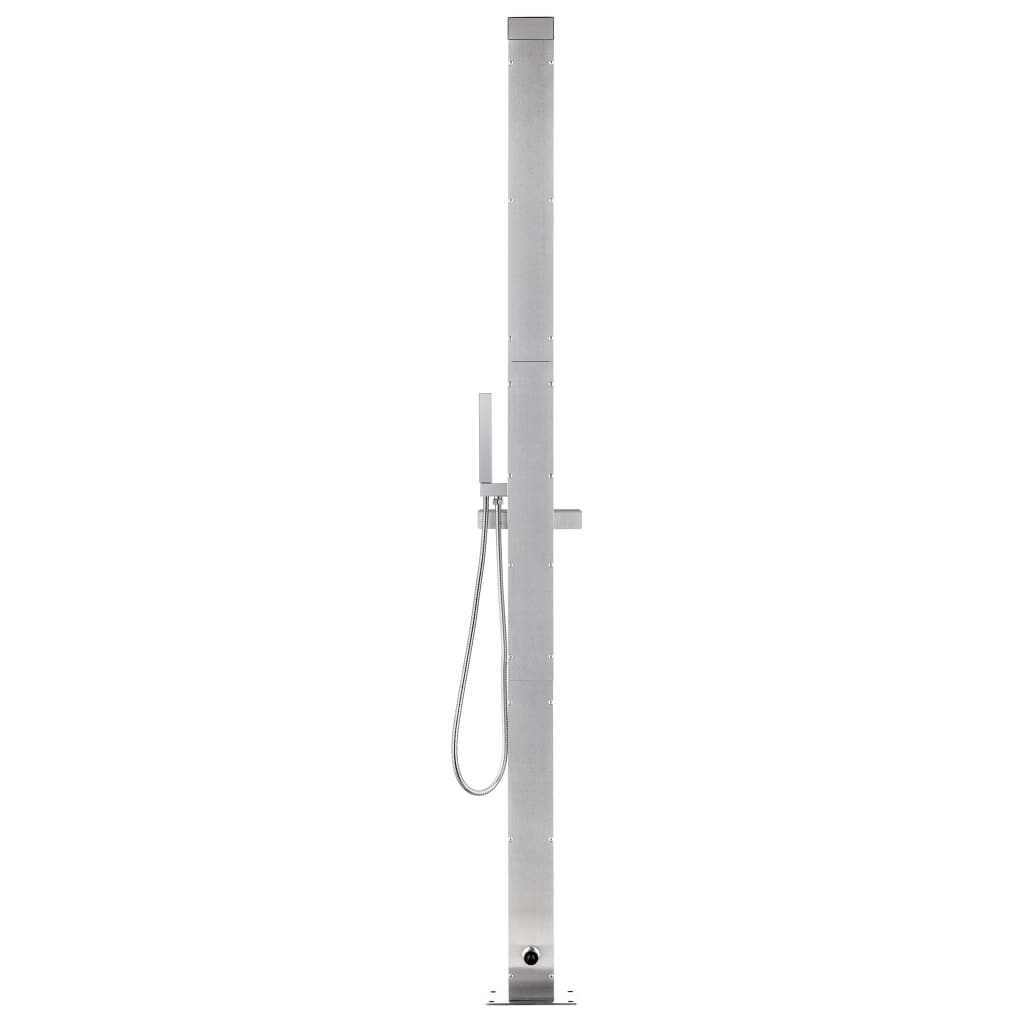 vidaXL Outdoor Shower with Brown Base 225 cm Stainless Steel