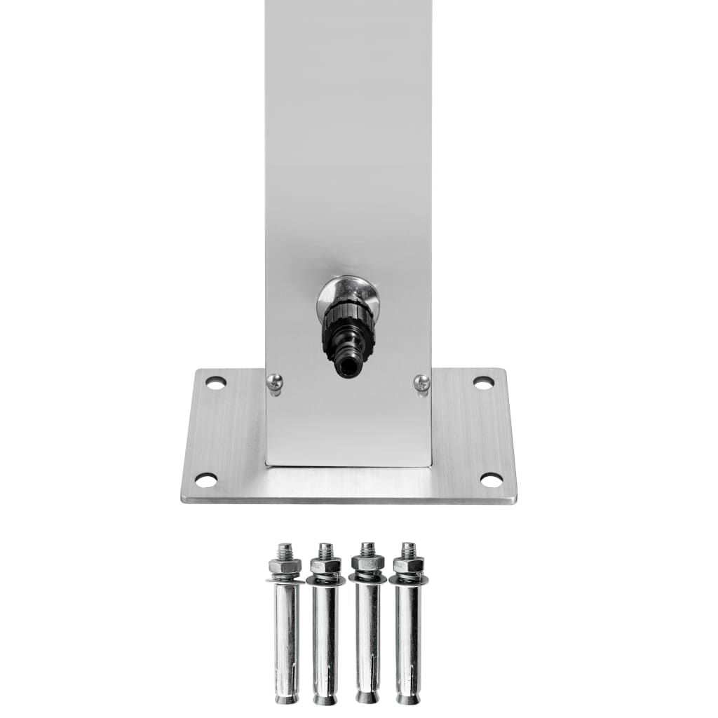 vidaXL Outdoor Shower with Brown Base 225 cm Stainless Steel