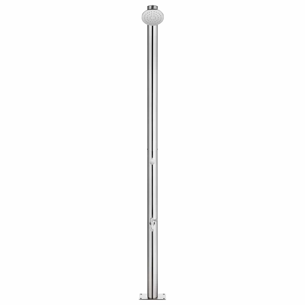 vidaXL Outdoor Shower with Brown Base 220 cm Stainless Steel