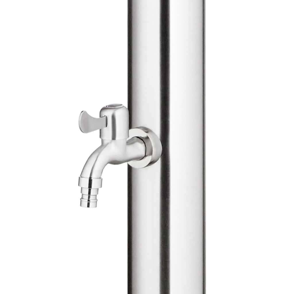 vidaXL Outdoor Shower with Brown Base 220 cm Stainless Steel