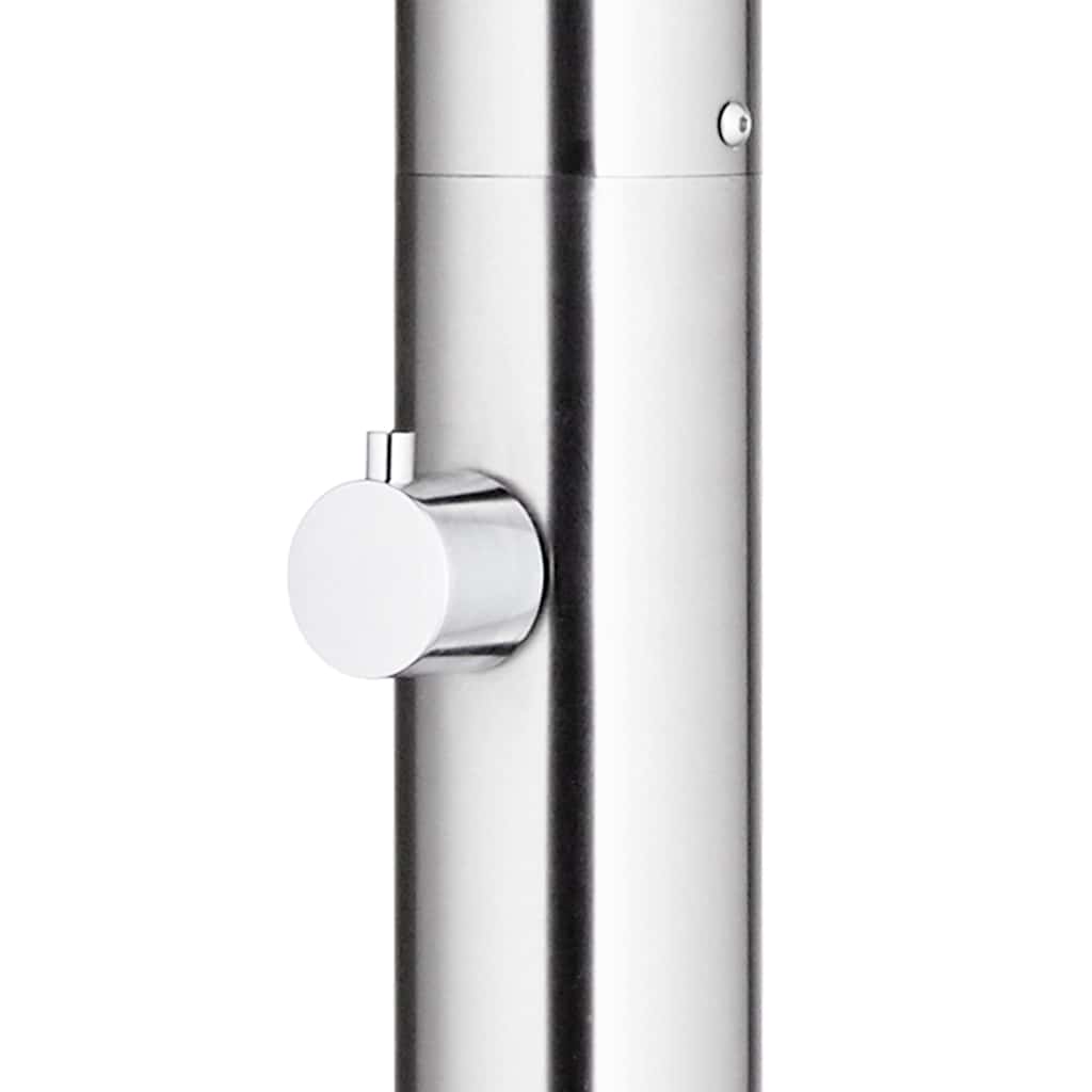 vidaXL Outdoor Shower with Brown Base 220 cm Stainless Steel