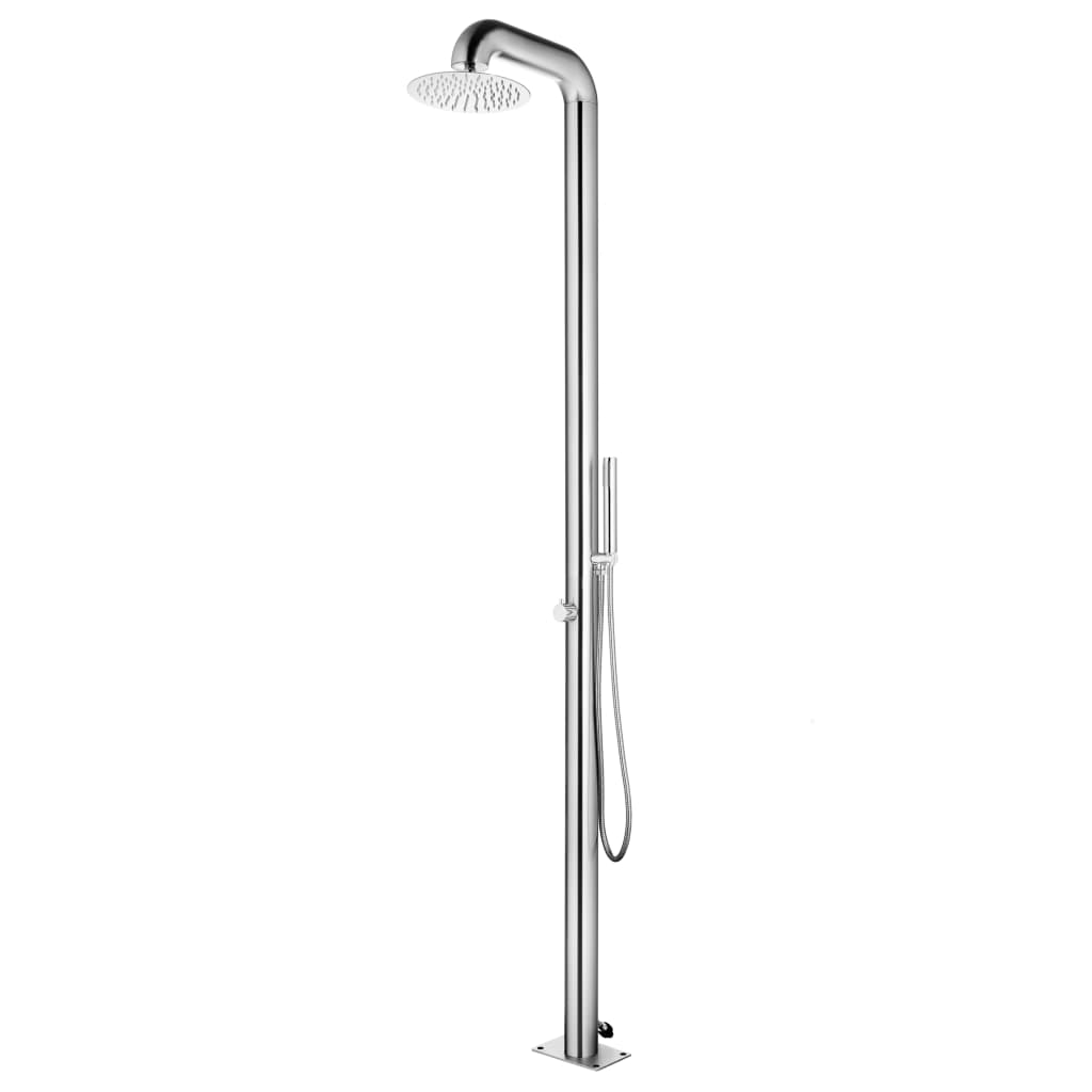 vidaXL Buitendouche met bruine basis 230 cm roestvrij staal