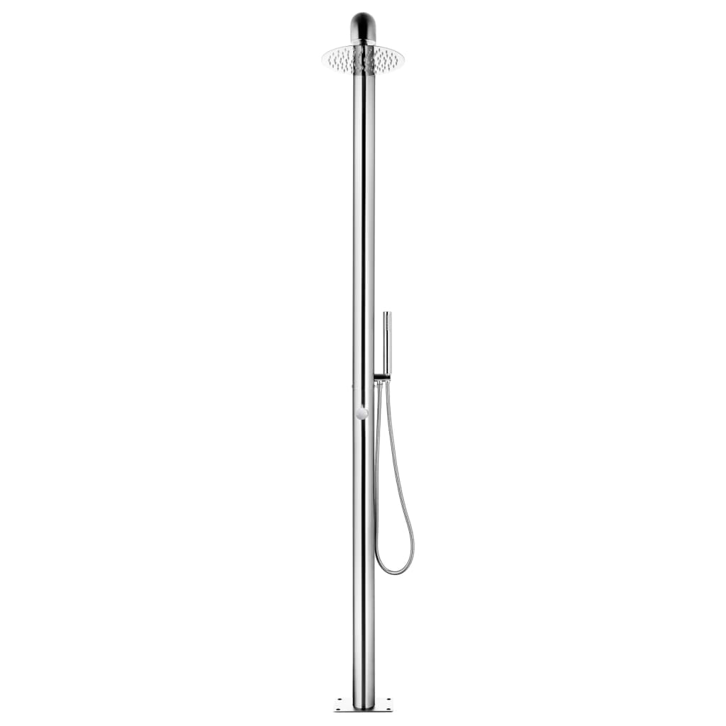 vidaXL Buitendouche met bruine basis 230 cm roestvrij staal