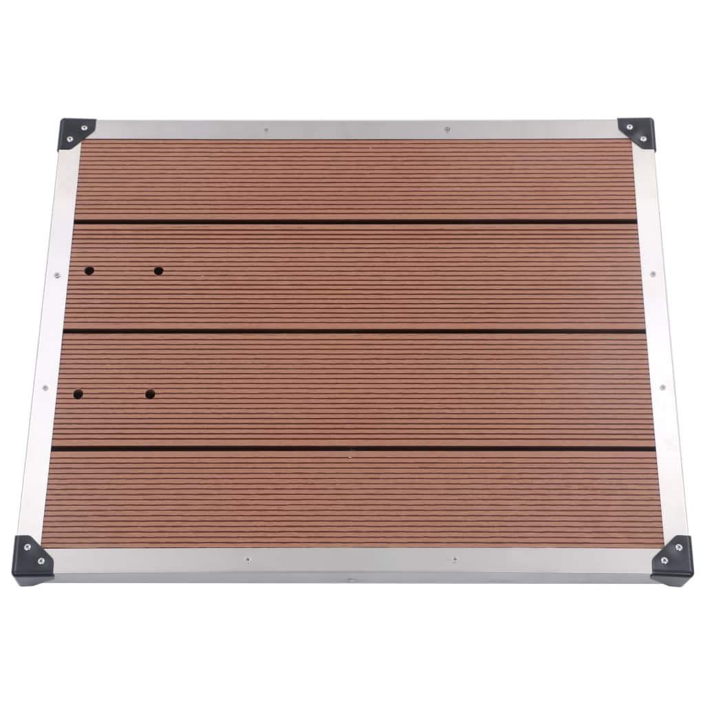 vidaXL Outdoor Shower with Brown Base 225 cm Stainless Steel