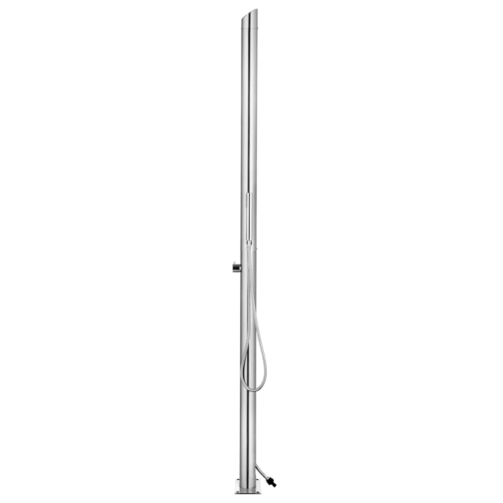 vidaXL Outdoor Shower with Brown Base 225 cm Stainless Steel