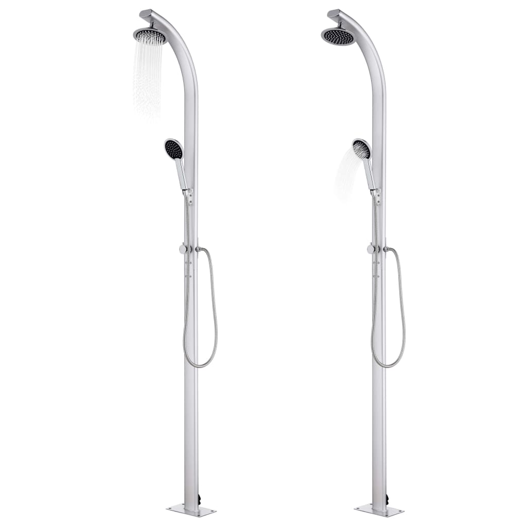 vidaXL Buitendouche met bruine basis 220 cm aluminium