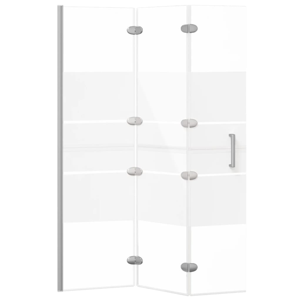 vidaXL Folding Shower Screen 100x140 cm ESG White