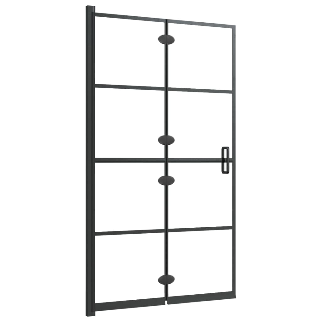 vidaXL Foldable Shower Screen 80x140 cm Black