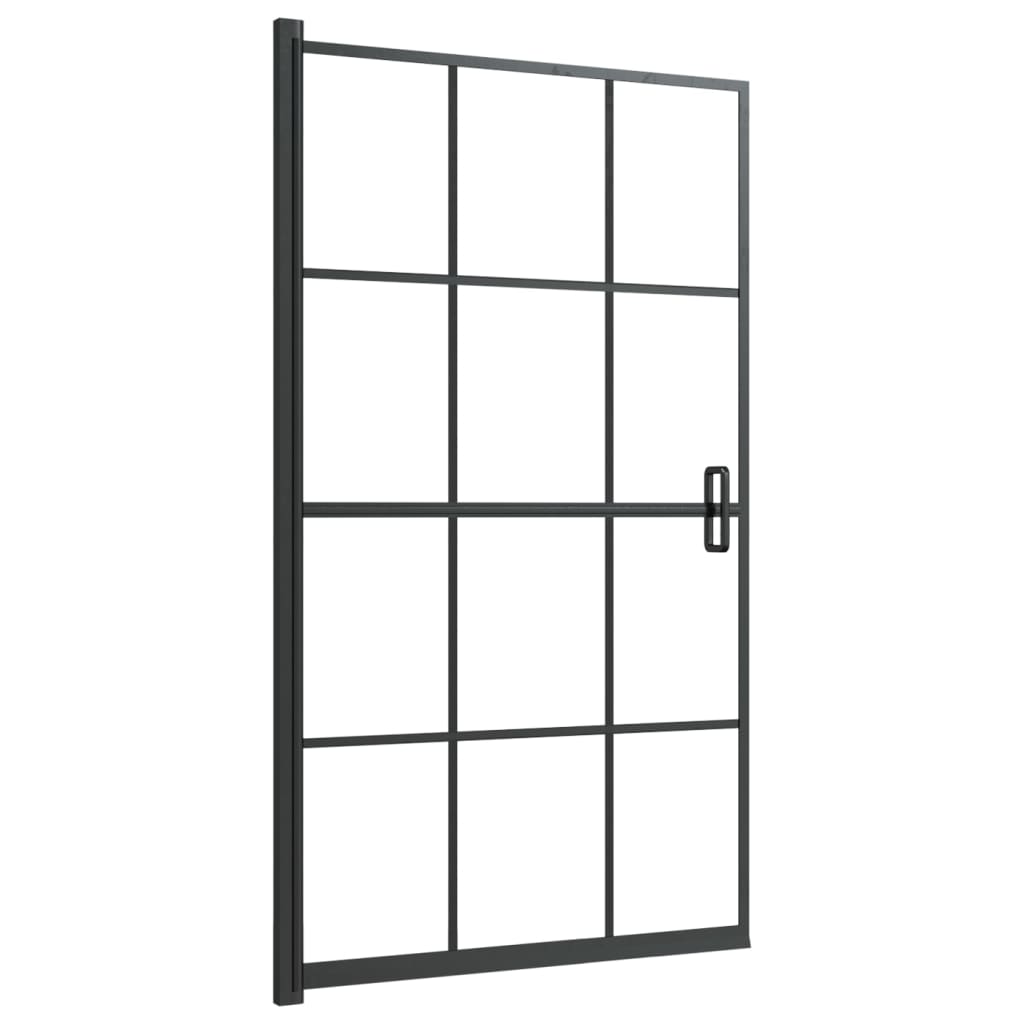 vidaXL Shower Screen 80x140 cm ESG black