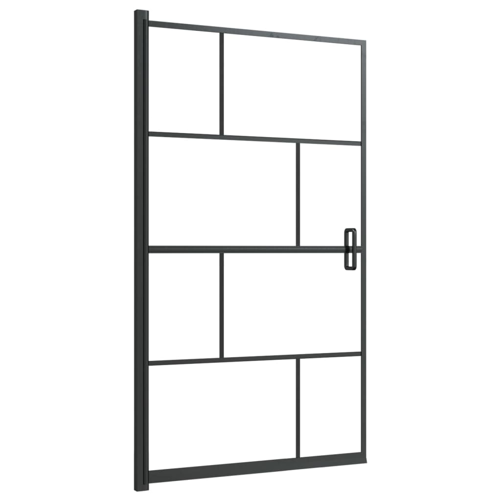 vidaXL Shower screen 80x140 cm ESG black