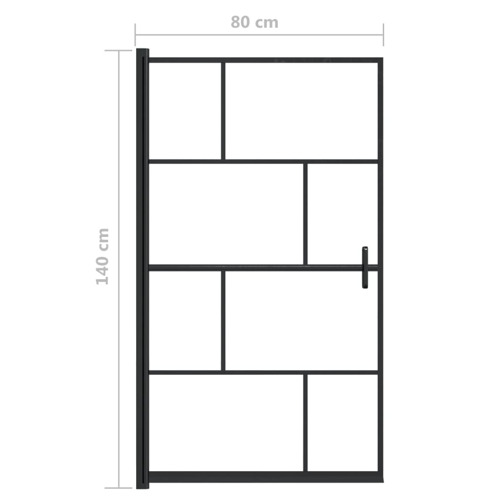 vidaXL Shower screen 80x140 cm ESG black