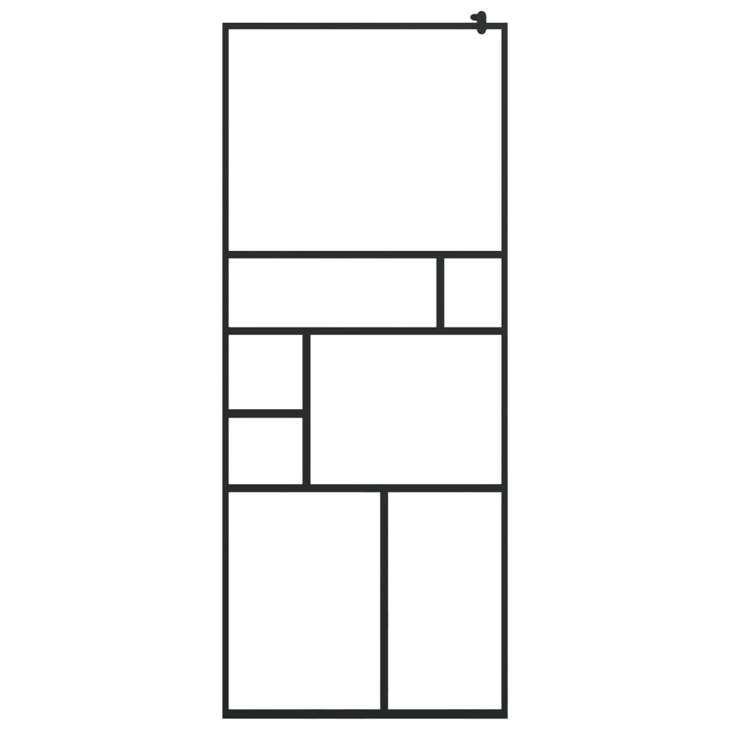 vidaXL Walk-in Shower Screen 80x195 cm ESG Safety Glass Transparent and Black