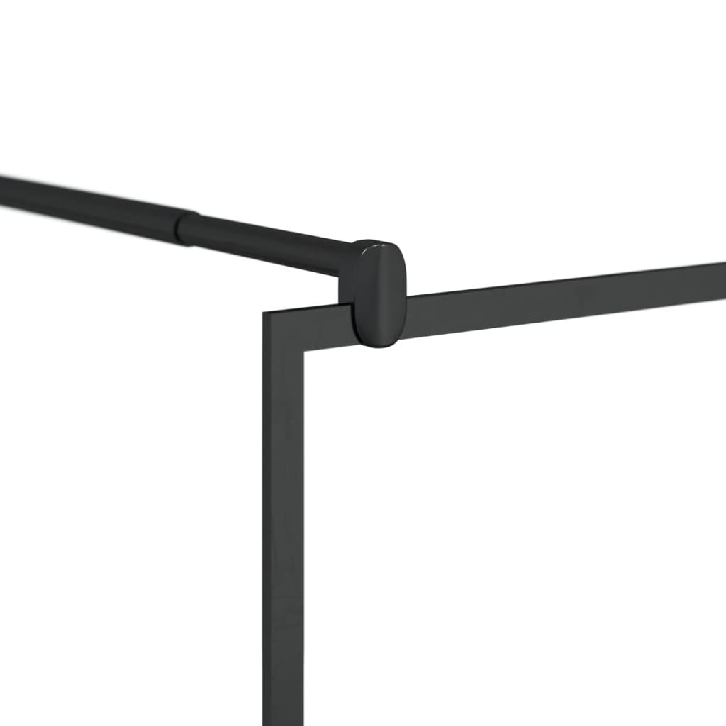 vidaXL Walk-in Shower Screen 80x195 cm ESG Safety Glass Transparent and Black