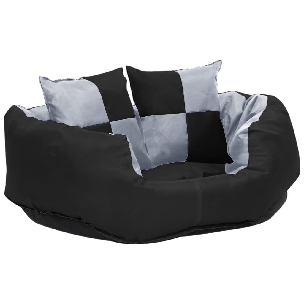 vidaXL Hondenkussen omkeerbaar en wasbaar 65x50x20 cm grijs en zwart
