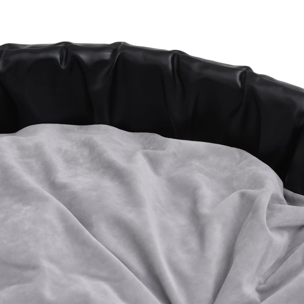 vidaXL Hondenmand 69x59x19 cm peluche et artisanat noir et gris