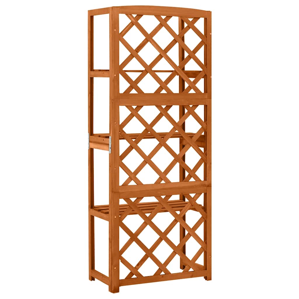 vidaXL Latwerk met schappen 55x30x140 cm massief vurenhout