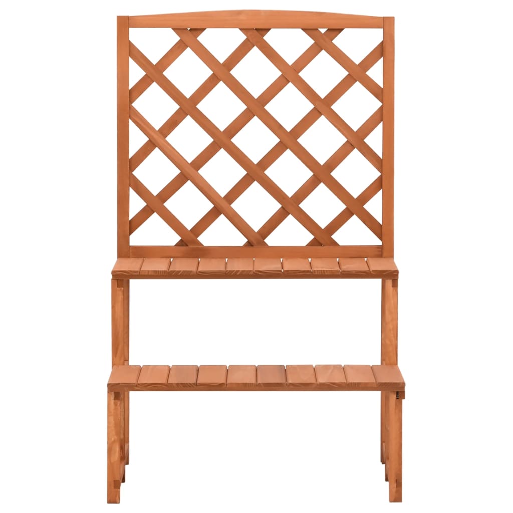 vidaXL Plantenrek met latwerk 70x42x115 cm massief vurenhout