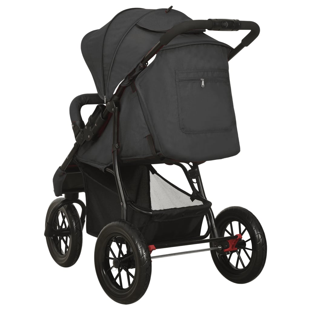vidaXL Stroller steel light grey