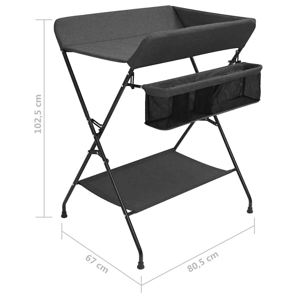 vidaXL Changing Table Iron Light Grey