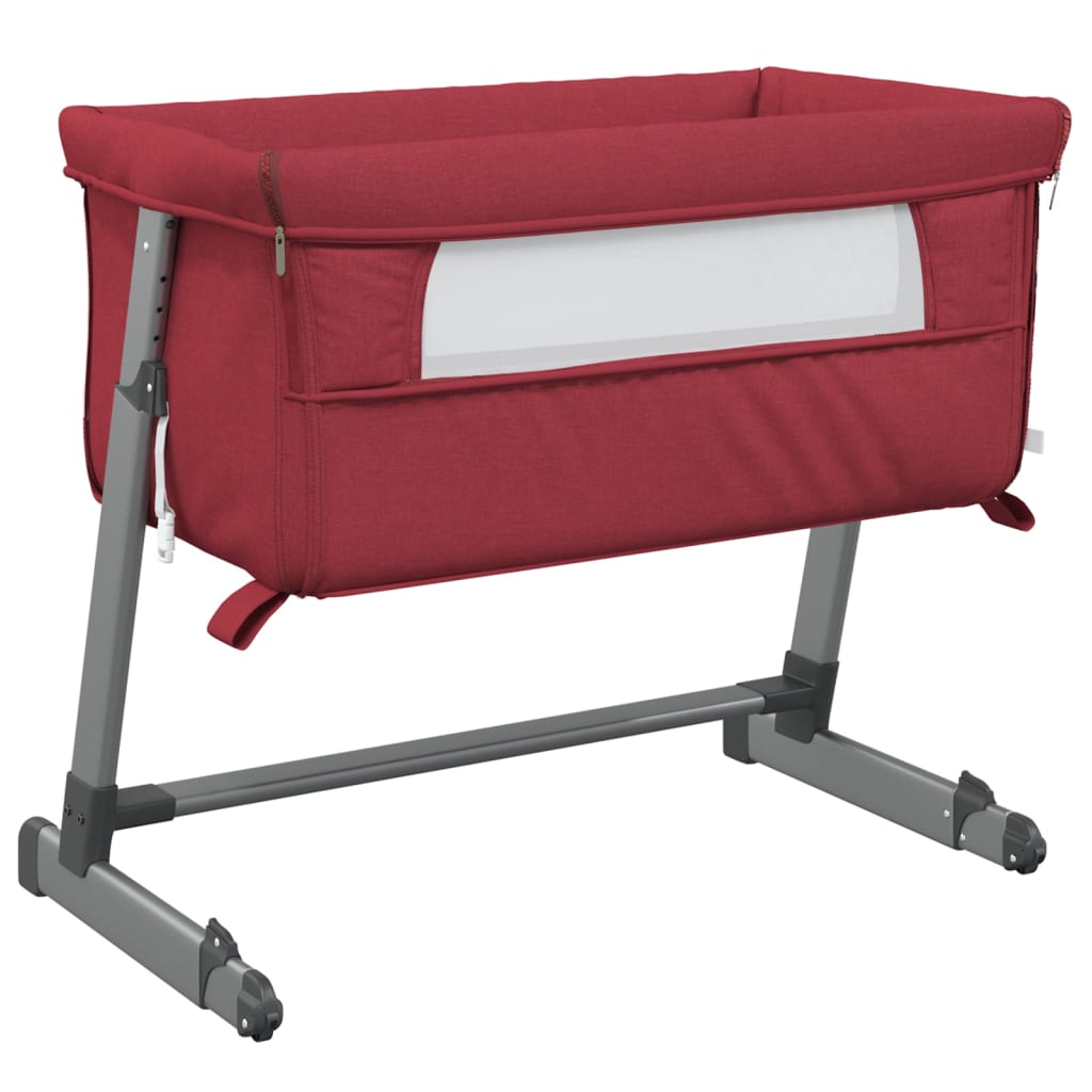 vidaXL Baby Cot with Mattress Linen Light Grey