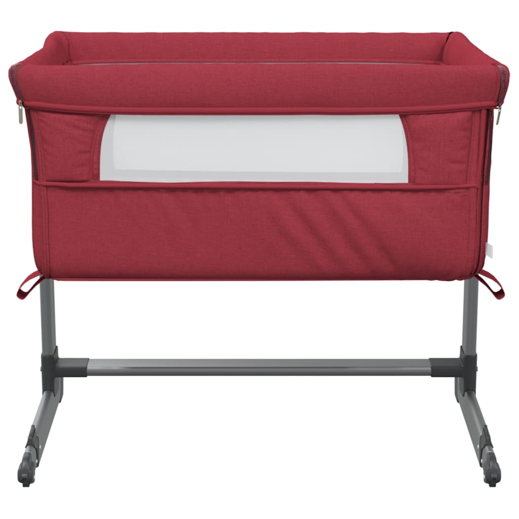 vidaXL Baby Cot with Mattress Linen Light Grey