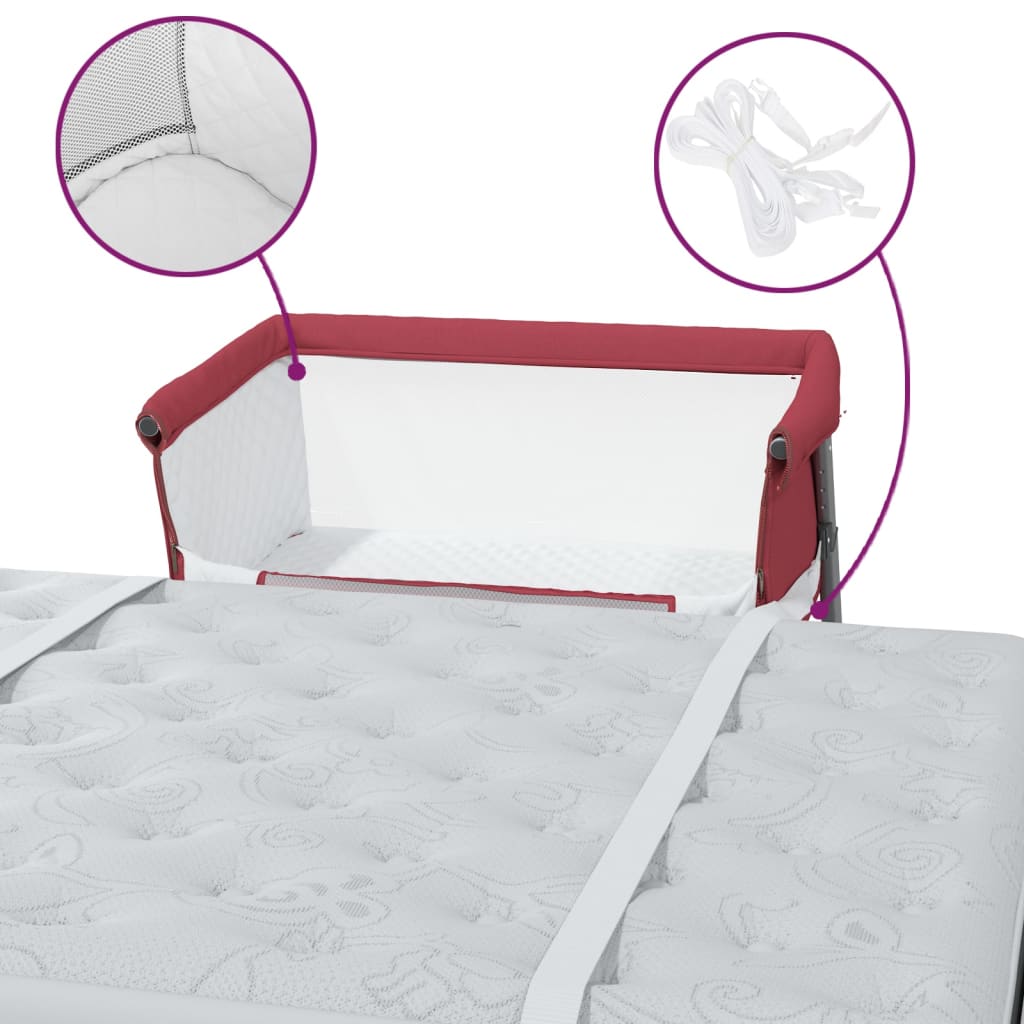 vidaXL Baby Cot with Mattress Linen Light Grey
