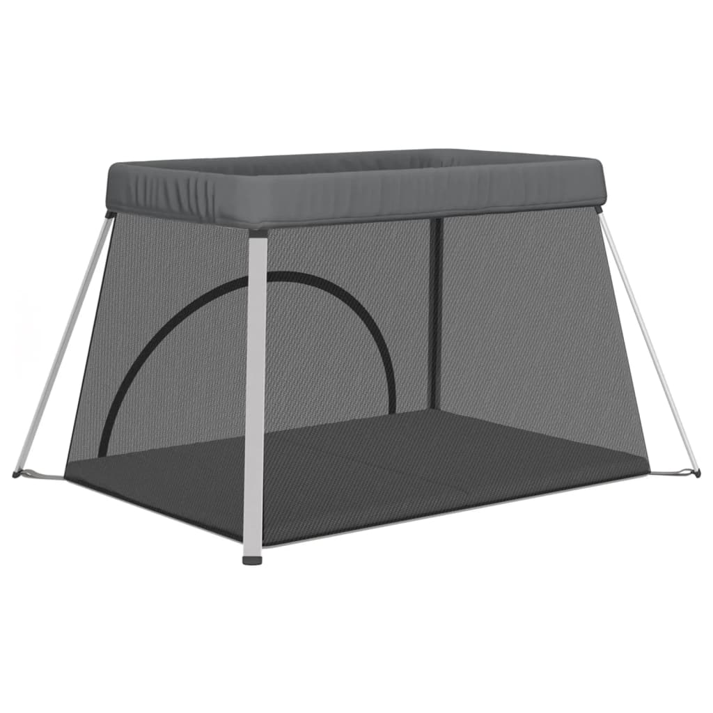 vidaXL Baby Playpen with Mattress Linen Light Grey